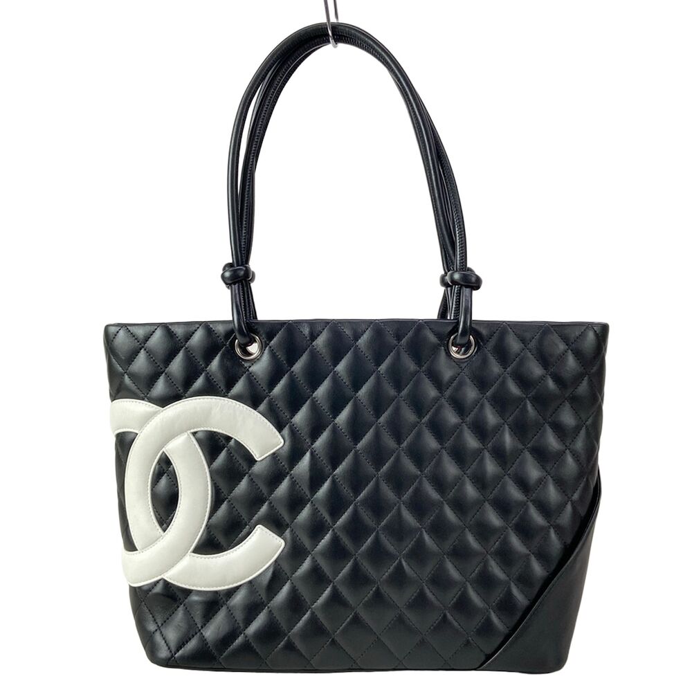 Chanel Cambon Line Large Tote Bag A25169 Black White